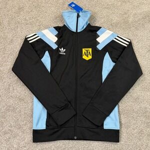 Adidas Track Jacket Mens S Black Argentina AFA Soccer Full Zip Trefoil 2013 NWT